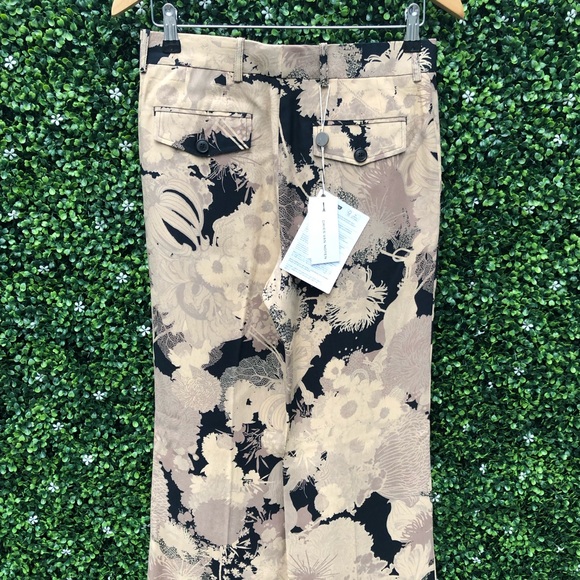 Dries Van Noten Black and Beige Flower Trouser 36 - Picture 3 of 7